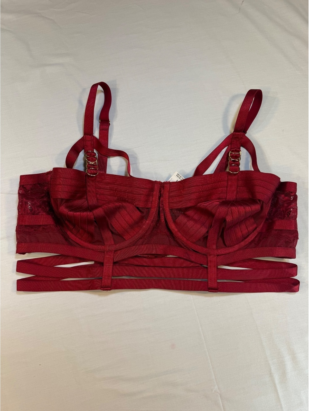 Torrid Curvy Red Cutout Cage Bra Size 2